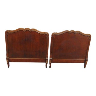Louis XV Cherry Scalloped Twin Size Headboards - a Pair For Sale