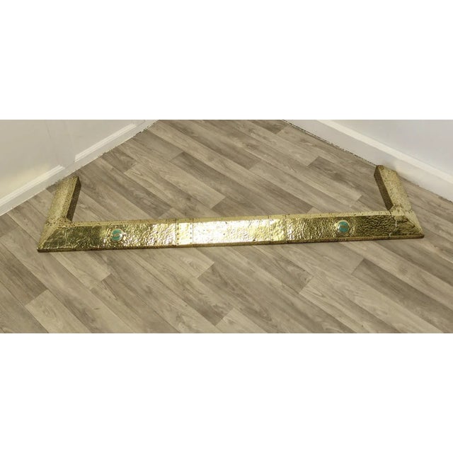 Antique Arts and Crafts Brass Fender For Sale - Image 9 of 9