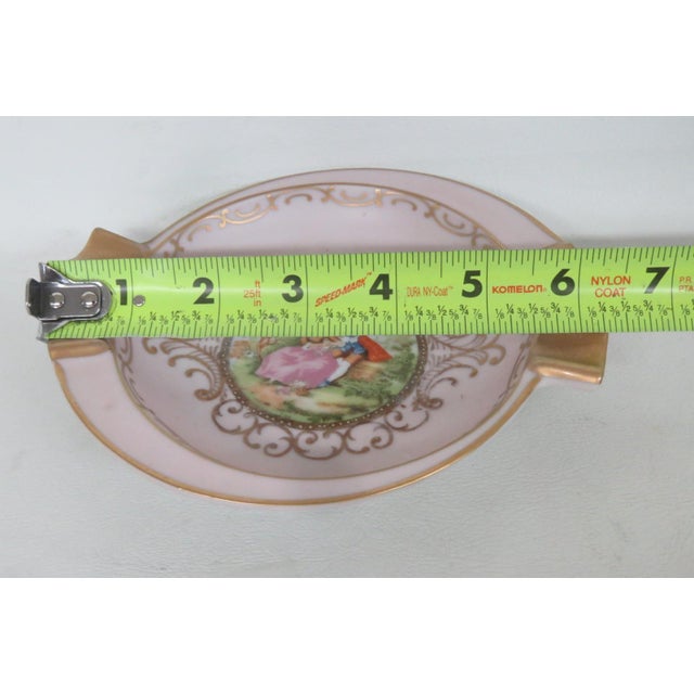 Pastel Pink Porcelain Ashtray With Gold Details and Courting Couple Motif 4870b For Sale - Image 10 of 10