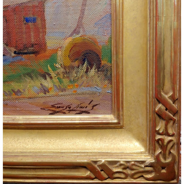 Emerson Lewis -1930s California Impressionist Industrial Scene - Oil Painting For Sale In Los Angeles - Image 6 of 12