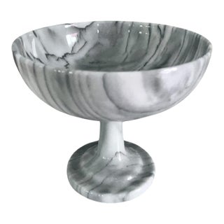 Carrara Marble Footed Open Bowl or Centerpiece For Sale