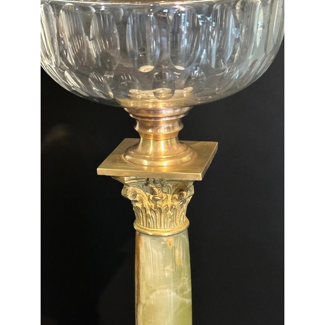 Antique French Lamp in Onyx with Crystal and Bronze, 1870s For Sale - Image 4 of 11
