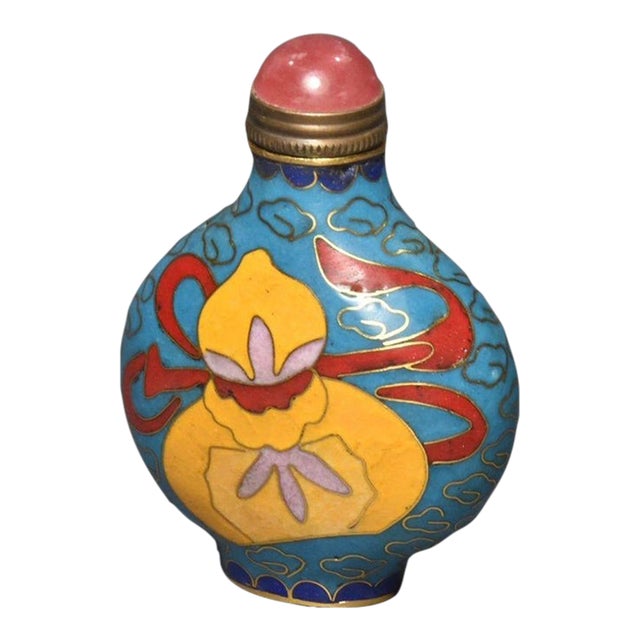 Cloisonne Gourd Snuff Bottle, Enamel on Copper For Sale