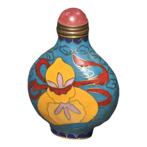 Cloisonne Gourd Snuff Bottle, Enamel on Copper