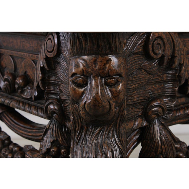 Maitland Smith Mahogany Leather Top Console Table For Sale - Image 9 of 16