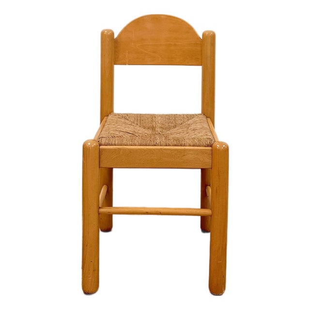 Hank Lowenstein Style MCM Blonde Dining Chair Vintage Mid-Century Modern Arched Back For Sale