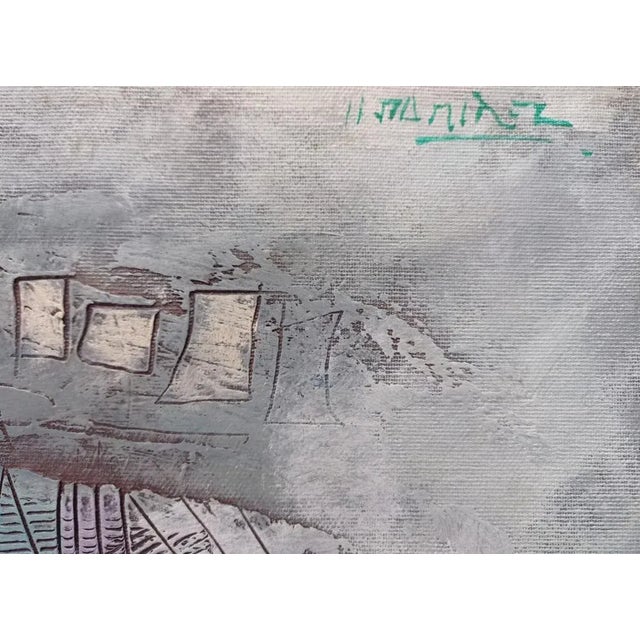 Hector Ramirez Ortega, Composition, 1989, Mixed Media on Canvas For Sale - Image 4 of 7