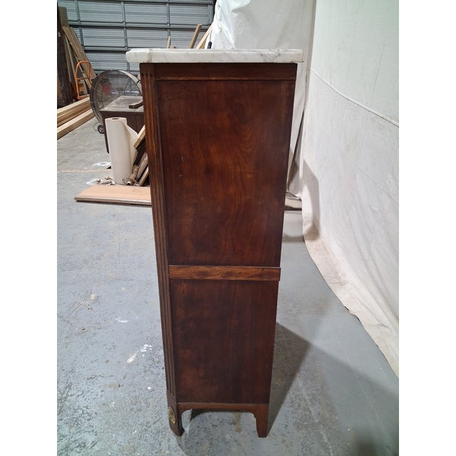 French 19th Century French Walnut Semainier Chest With Marble Top For Sale - Image 3 of 9