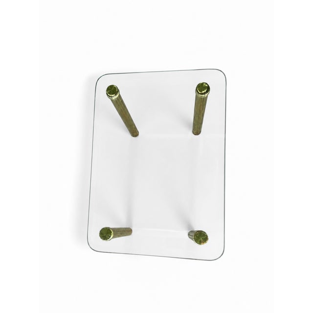 Metal Pair of 1980s Pace Collection Glass Top Side Tables With Brass Legs – Made in Italy For Sale - Image 7 of 14