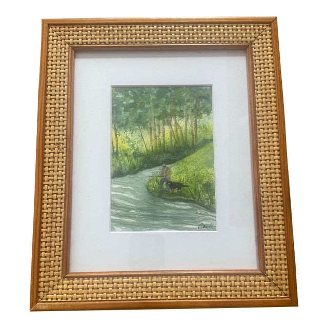 “Quiet Crossing” Framed Signed Original Watercolor by Nancy Smith For Sale