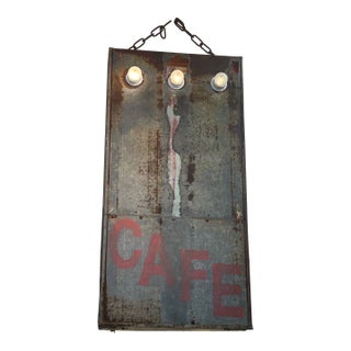 Industrial Vintage Fragment From Retro Cafe Neon Sign For Sale