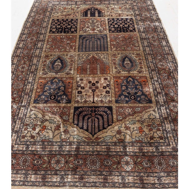 Beige Vintage Egyptian Silk Rug For Sale - Image 8 of 9