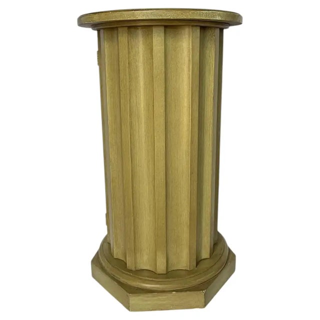 Traditional Neoclassical Fluted Column Bar Cabinet Pedestal Side End Table, Vintage Revival For Sale - Image 3 of 11