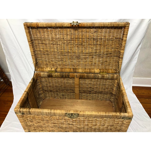 1970s Vintage Wicker Rattan Trunk Chairish