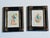 Pair antique Spanish embroidered flamenco dancers postcards framed.