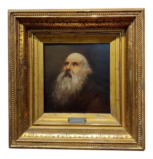 19th Century Oil Painting, Portrait of an Old Patriarch by Abel De Pujol