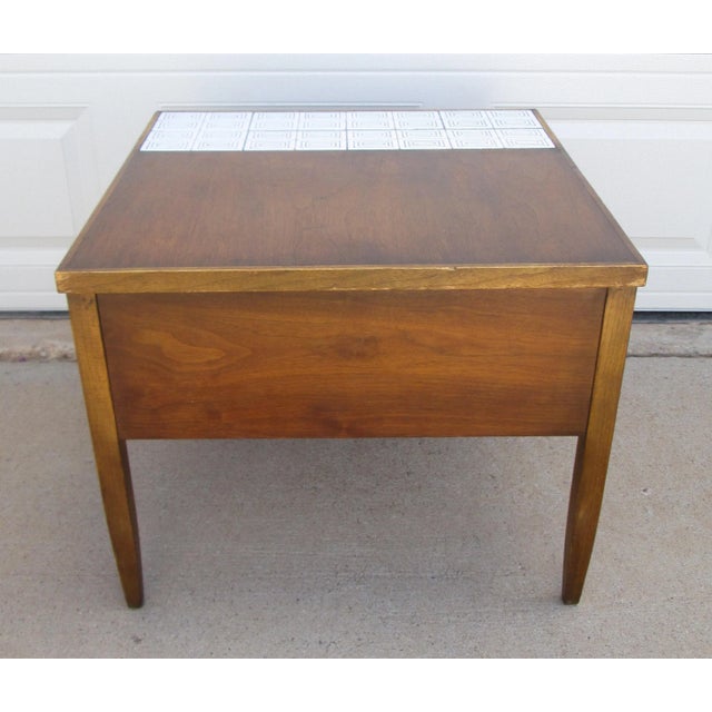Lane Furniture 1960s Lane Cosmopolitan Virginia Maid End Table Side Table Tile Top For Sale - Image 4 of 12