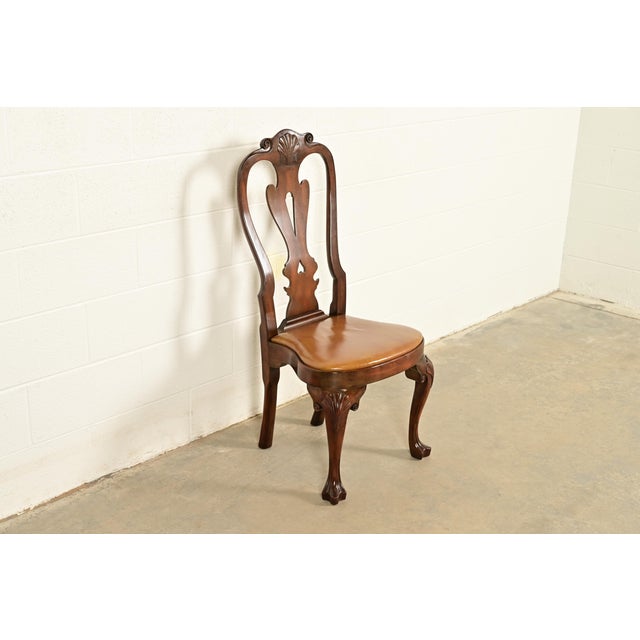 1950s Kittinger Georgian Carved Mahogany Side Chair or Dining Chair For Sale - Image 5 of 17