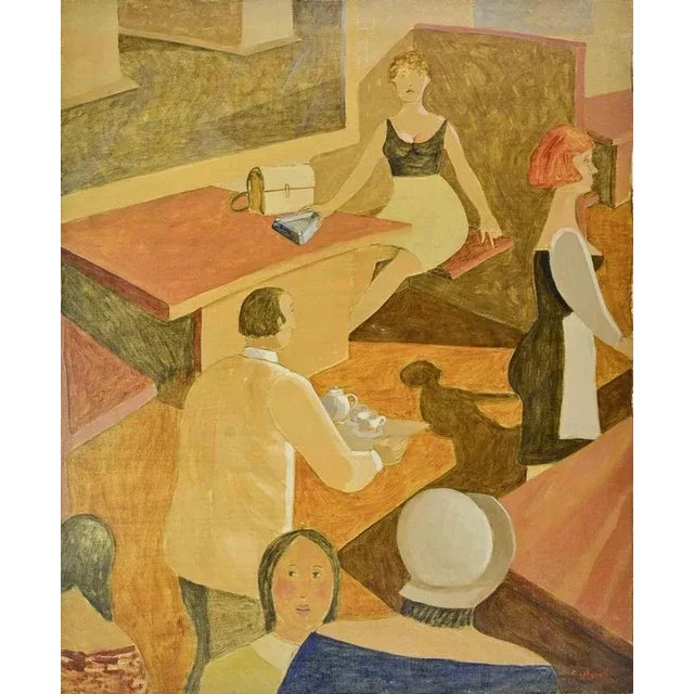 Alberto Gallerati, In the Pastry Shop, Oil on Canvas, 1970s For Sale - Image 4 of 4
