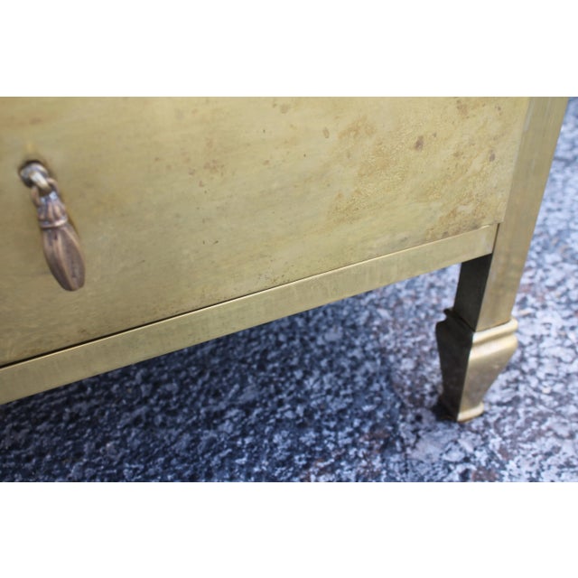 French Art Deco C. 1920s Solid Brass Armoire / Wardrobe - Mirrored With Palisander & Exotic Wood Inlay For Sale - Image 12 of 13