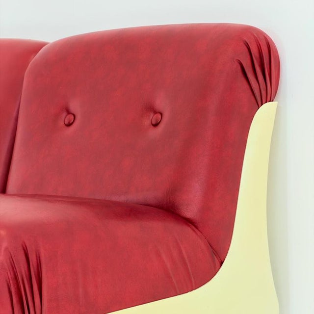 Mid-Century Space Age Lounge Chair in Red Leather & Fiberglass Shell, Germany, 1970s For Sale - Image 18 of 18