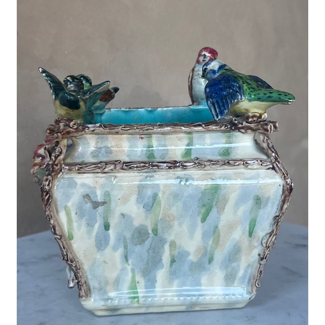 19th Century Barbotine Majolica Jardinière For Sale - Image 9 of 13