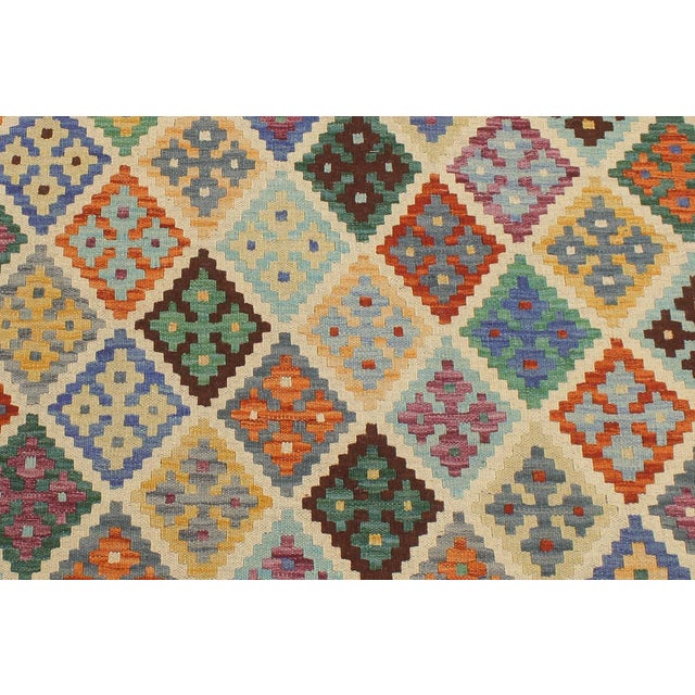 1990s Shabby Chic Kilim Beige Rust Wool Rug - 5'8" X 7'6" For Sale - Image 5 of 7