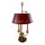 Mid 20th Century French Provincial Louis XVI Brass Three-Arm Bouillotte Lamp With Red Tole Shade For Sale