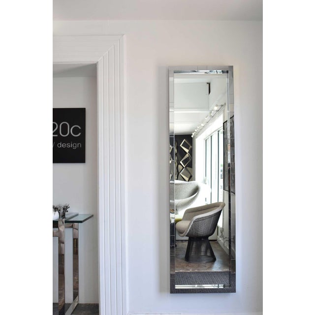 Metal Paul Evans Cityscape Mirror in Chrome, Signed For Sale - Image 7 of 8