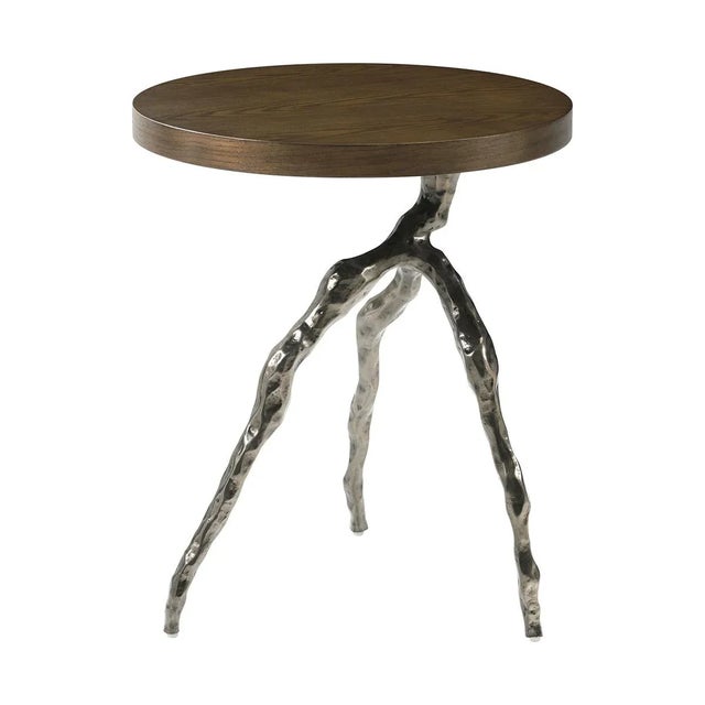 Brown Faux Bois Accent Table - Earth Finish For Sale - Image 8 of 8