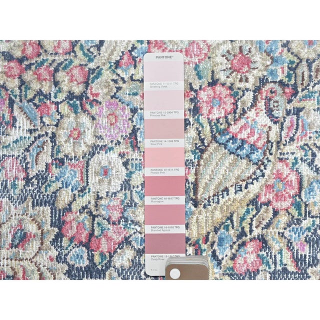 Vintage Persian Kerman Distressed Colorful Wool Hand Knotted Rug For Sale - Image 4 of 8