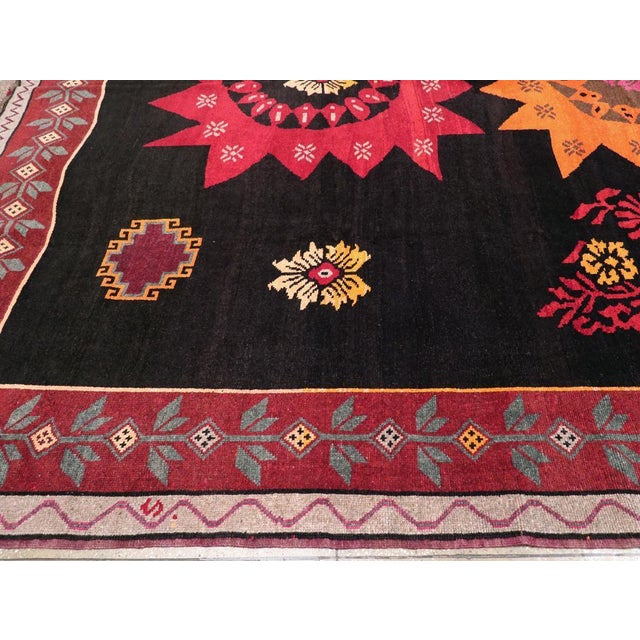 Textile Mid-20th Century Turkish Anatolian Large Tribal Room Size Carpet For Sale - Image 7 of 10