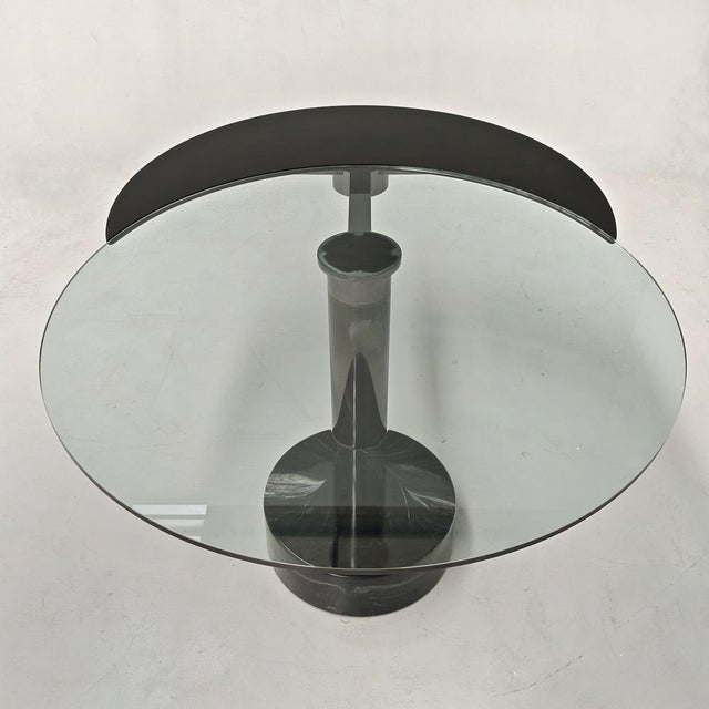 Extendable Round Glass Table Moon attributed to Mario Mazzer for Zanette, 1980s For Sale - Image 14 of 18