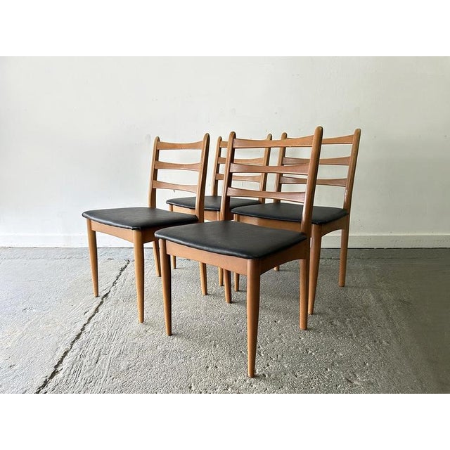 Brown Mid-Century Dining Chairs from Schreiber Furniture, Set of 4 For Sale - Image 8 of 9