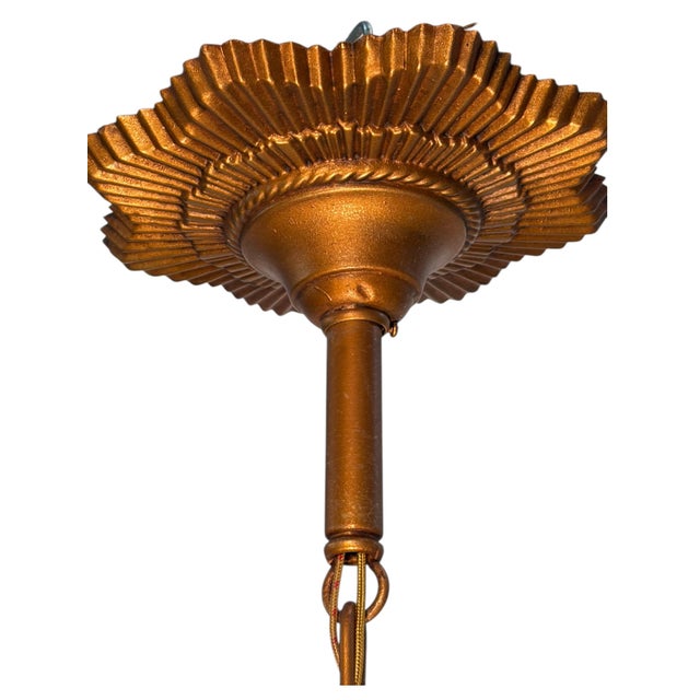 1930s Art Deco “Rayburn” 5 Light Slip Shade Chandelier For Sale - Image 4 of 9