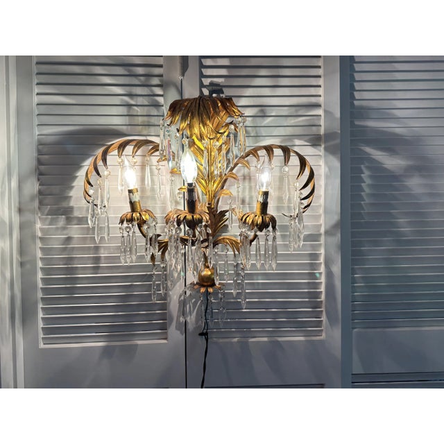 Vintage Italian Palm Tree Tole Sconce For Sale - Image 10 of 10