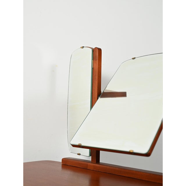 Wood Scandinavian Dressing Table with Trilobate Mirror, 1950s-1960s For Sale - Image 7 of 9