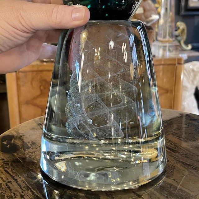 Twist Large Glass Sculpture with Filigree Base by Robert Pierini, 1995 For Sale - Image 6 of 14