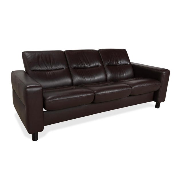 Wave Leather Three-Seater Sofa from Stressless For Sale - Image 4 of 17