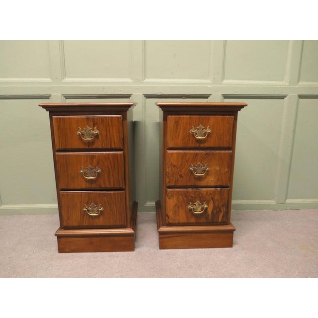Brown Art Deco Walnut Bedside Chests of Drawers, 1930, Set of 2 For Sale - Image 8 of 9