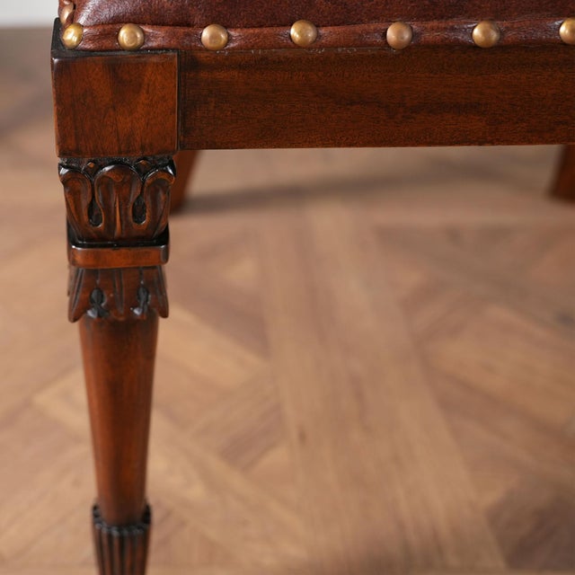Traditional Style Leather Arm Chair For Sale - Image 11 of 12