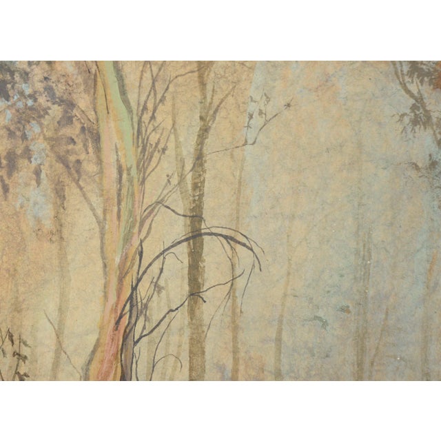 Paper Misty Forest, 1970s Landscape by Gary Hicks For Sale - Image 7 of 11