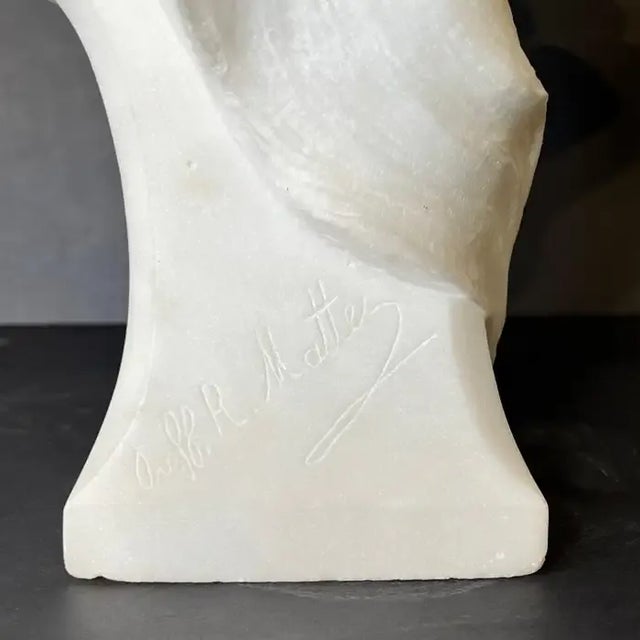 Late 19th Century French Art Nouveau Period Marble Bust of Female Beauty For Sale - Image 9 of 10