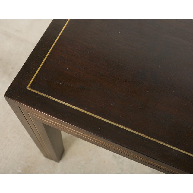 Brass Inlay Parsons Console Table by John Richardson For Sale - Image 10 of 18