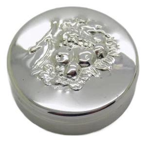 Vintage Italian Handmade Genuine Silver Fruit Design Pill Snuff Trinket Box, Made in Padua (Italy)
