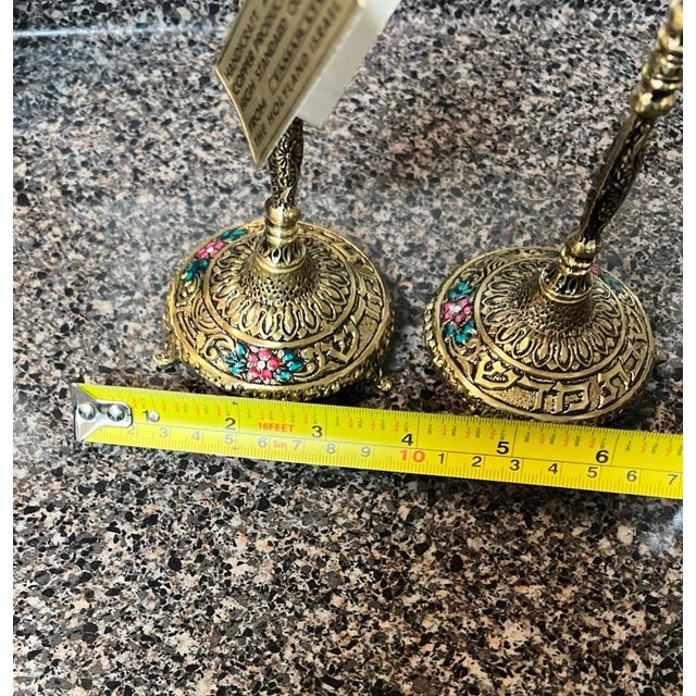 Folk Art Vintage Tamar Pair of Sabbath Candlesticks NWT For Sale - Image 3 of 8