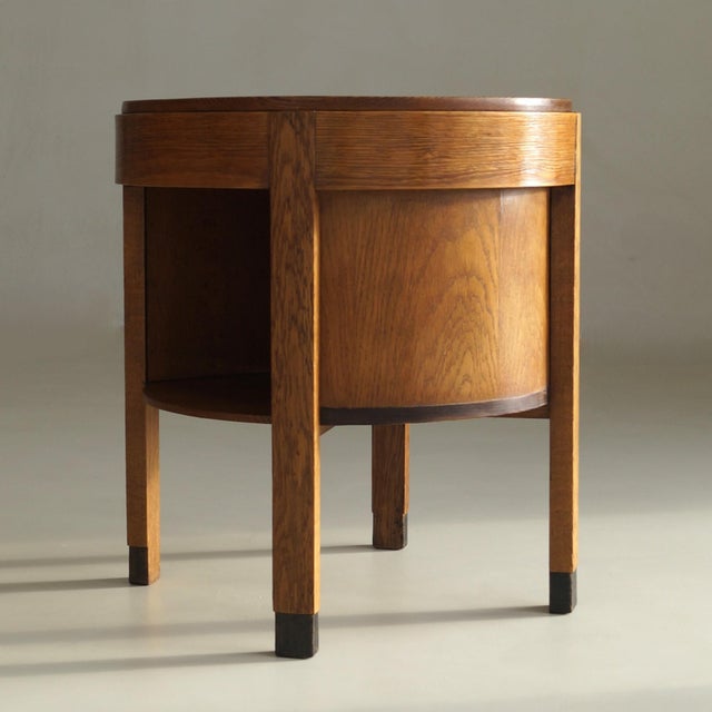 Dutch Art Deco Oak Accent Table with Storage, 1920s For Sale - Image 18 of 18