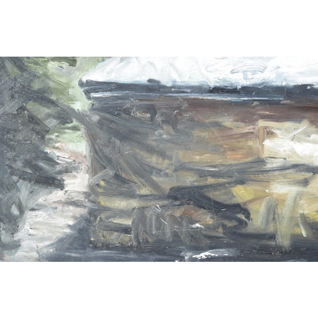 Plastic Dieter Nuhr, Hut on the Shore, 1985, Large Acrylic Painting For Sale - Image 7 of 9