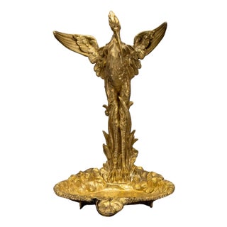 French Art Nouveau Style Umbrella or Cane Stand with Heron Motif, 1950s For Sale