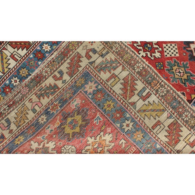 Early 20th Century Antique Caucasian Shirvan Rug With All-Over Blossom Pattern & Vibrant Colors For Sale In Atlanta - Image 6 of 6